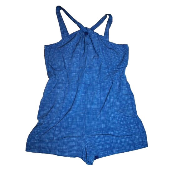 Vineyard Vines Women's Basketweave Halter Jumpsuit Tide Blue Size 12 NEW - Picture 1 of 2